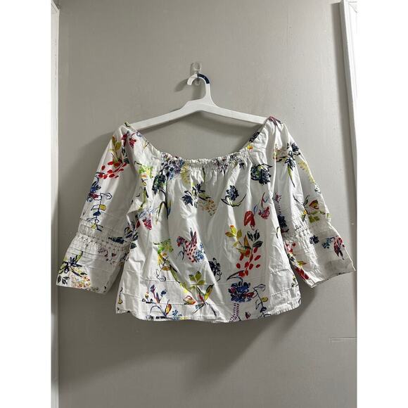 🔴Tanya Taylor Stassi Floral Crochet Cotton‎ Top size 0 - Picture 2 of 7